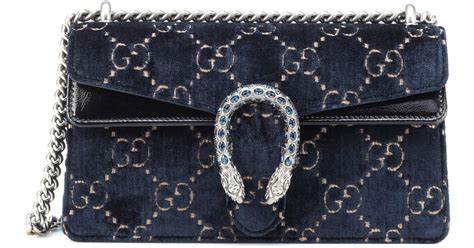 gucci dionysus blue velvet bag